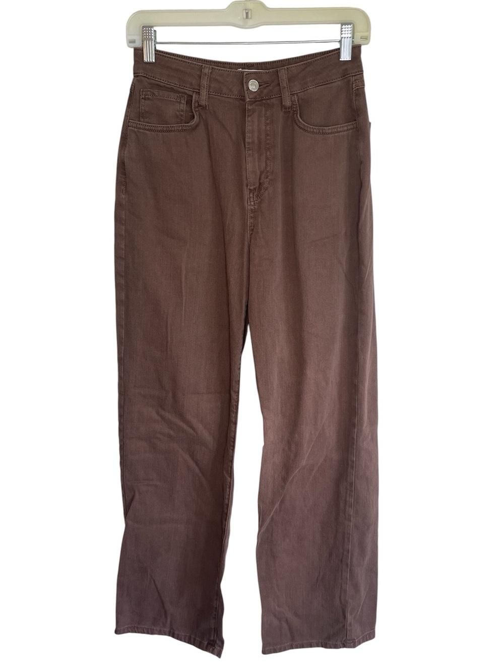 Forever 21 Solid Brown 90s Fit High Waisted Straight Leg Jeans